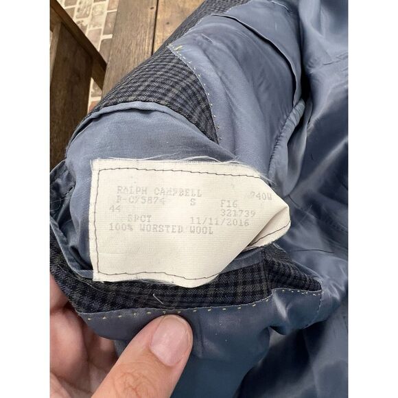 Hart Schaffner Marx Jacket Mens 44 Blue Paid 2 Button Lined - Picture 3 of 9